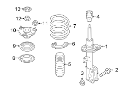 Diagram FRONT SUSPENSION. STRUTS & COMPONENTS. for your Hyundai