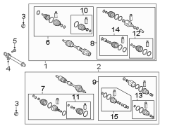 Diagram FRONT SUSPENSION. DRIVE AXLES. for your Hyundai