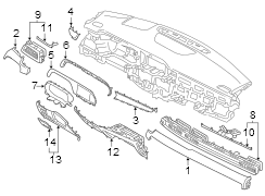 Image of Instrument Panel Knee Bolster (Left, Lower) image for your Hyundai