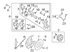 Image of Disc Brake Kit (Right, Rear) image for your Hyundai