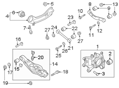 Diagram Rear suspension. Suspension components. for your Hyundai