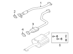 Image of Exhaust Muffler image for your 1999 Hyundai Accent   