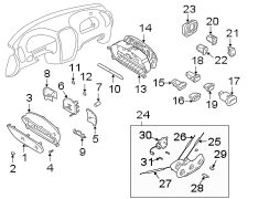 Diagram INSTRUMENT PANEL. CLUSTER & SWITCHES. for your Hyundai