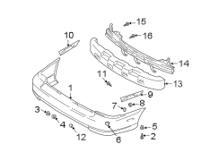 Diagram REAR BUMPER. BUMPER & COMPONENTS. for your 2012 Hyundai Genesis Coupe