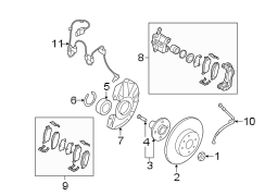 Diagram FRONT SUSPENSION. BRAKE COMPONENTS. for your 2004 Hyundai