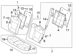 Diagram SEATS & TRACKS. REAR SEAT. for your Hyundai