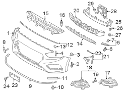 Image of Bumper Cover Bracket (Left, Front, Upper) image for your Hyundai Santa Cruz SEL Crew Cab Pickup Fleetside 2.5L Theta III FWD