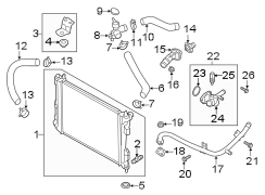 Diagram RADIATOR & COMPONENTS. for your 2017 Hyundai Elantra GT