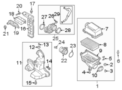 Diagram Engine / transaxle. Air intake. for your Hyundai