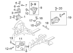 Diagram ENGINE / TRANSAXLE. ENGINE & TRANS MOUNTING. for your 2018 Hyundai Accent