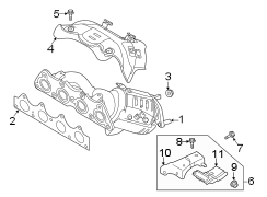 Shield. Heat. Manifold. Exhaust. (Upper). A Heat reflective.