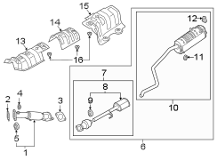 Muffler. Catalytic Converter. Complete - Center. Exhaust. (Rear). A Muffler without any.