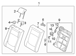 Bushing. Seat. (RR). Hinge. Frame. (Rear). A component which.