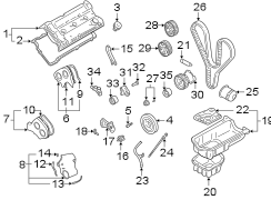 Diagram ENGINE / TRANSAXLE. ENGINE PARTS. for your Hyundai