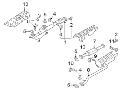 Diagram EXHAUST SYSTEM. EXHAUST COMPONENTS. for your 2014 Hyundai VELOSTER Base Hatchback 1.6L M/T