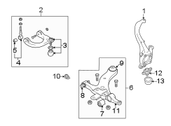 Diagram FRONT SUSPENSION. SUSPENSION COMPONENTS. for your Hyundai