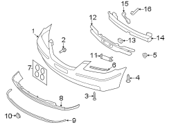 Diagram FRONT BUMPER & GRILLE. BUMPER & COMPONENTS. for your Hyundai Santa Fe