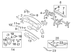 Diagram INSTRUMENT PANEL. for your 2015 Hyundai Santa Fe