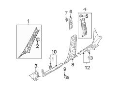 Diagram PILLARS. ROCKER & FLOOR. INTERIOR TRIM. for your Hyundai