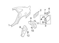 Diagram QUARTER PANEL & COMPONENTS. for your 2014 Hyundai Tucson Limited 2.4L Theta II AWD