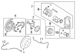 Diagram REAR SUSPENSION. BRAKE COMPONENTS. for your Hyundai