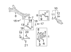 Diagram REAR SUSPENSION. SUSPENSION COMPONENTS. for your Hyundai