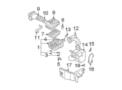 Diagram ENGINE / TRANSAXLE. AIR INTAKE. for your 2000 Hyundai