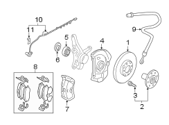 Diagram FRONT SUSPENSION. BRAKE COMPONENTS. for your Hyundai