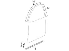 Diagram FRONT DOOR. EXTERIOR TRIM. for your 2013 Hyundai Elantra