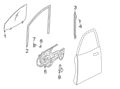 Diagram FRONT DOOR. GLASS & HARDWARE. for your 2010 Hyundai Santa Fe