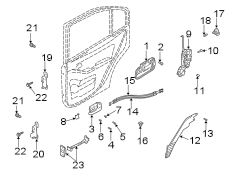 Diagram REAR DOOR. LOCK & HARDWARE. for your 2009 Hyundai Accent