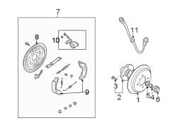 Diagram REAR SUSPENSION. BRAKE COMPONENTS. for your Hyundai