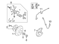 Diagram REAR SUSPENSION. BRAKE COMPONENTS. for your Hyundai