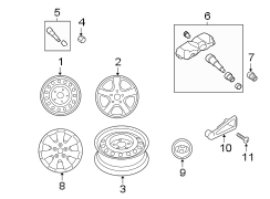 Diagram WHEELS. COVERS & TRIM. for your 2011 Hyundai Santa Fe