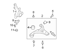 Diagram FRONT SUSPENSION. SUSPENSION COMPONENTS. for your 2021 Hyundai Kona