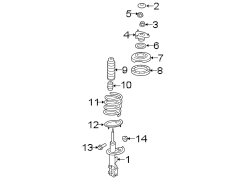 Diagram FRONT SUSPENSION. STRUTS & COMPONENTS. for your Hyundai