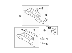 Diagram INSTRUMENT PANEL. GLOVE BOX. for your 2015 Hyundai Santa Fe