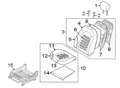 Diagram SEATS & TRACKS. DRIVER SEAT COMPONENTS. for your Hyundai