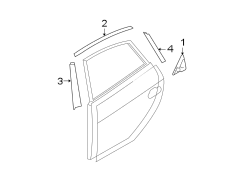 Diagram REAR DOOR. EXTERIOR TRIM. for your 2021 Hyundai Tucson Ultimate