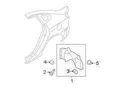 Diagram QUARTER PANEL. EXTERIOR TRIM. for your 2010 Hyundai Accent