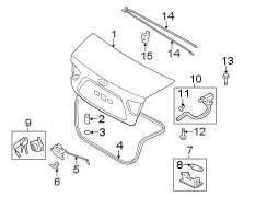 Diagram TRUNK LID. LID & COMPONENTS. for your Hyundai