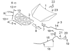 Diagram HOOD & COMPONENTS. for your Hyundai