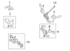 Diagram STEERING COLUMN. SHROUD. SWITCHES & LEVERS. for your Hyundai