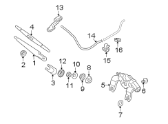 Diagram LIFT GATE. WIPER & WASHER COMPONENTS. for your 2020 Hyundai Santa Fe