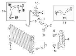 Diagram RADIATOR & COMPONENTS. for your Hyundai