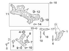 Diagram FRONT SUSPENSION. SUSPENSION COMPONENTS. for your Hyundai