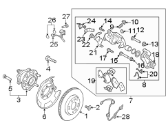 Diagram REAR SUSPENSION. BRAKE COMPONENTS. for your Hyundai