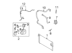 Diagram AIR CONDITIONER & HEATER. COMPRESSOR & LINES. CONDENSER. for your Hyundai