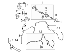 Diagram STEERING GEAR & LINKAGE. PUMP & HOSES. for your Hyundai