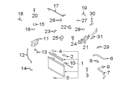 Diagram RADIATOR & COMPONENTS. for your 2008 Hyundai Tiburon